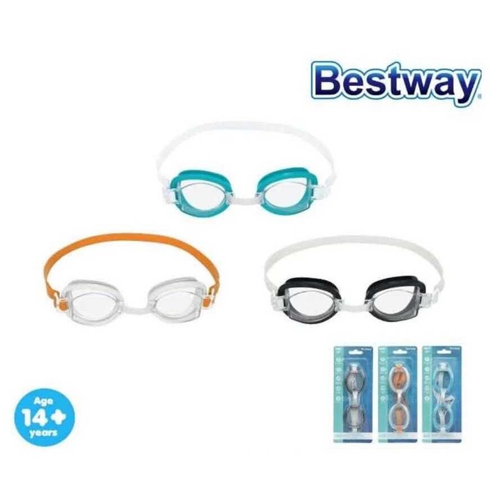 Bestway felnőtt és ifjúsági úszószemüveg, víz alatti edzésekhez, türkizkék keret, állítható pánt