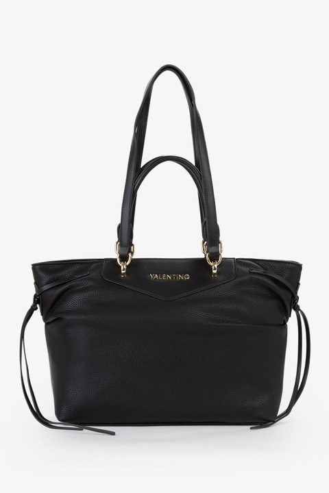 Valentino Bags, Műbőr táska kisméretű fémlogóval, Fekete