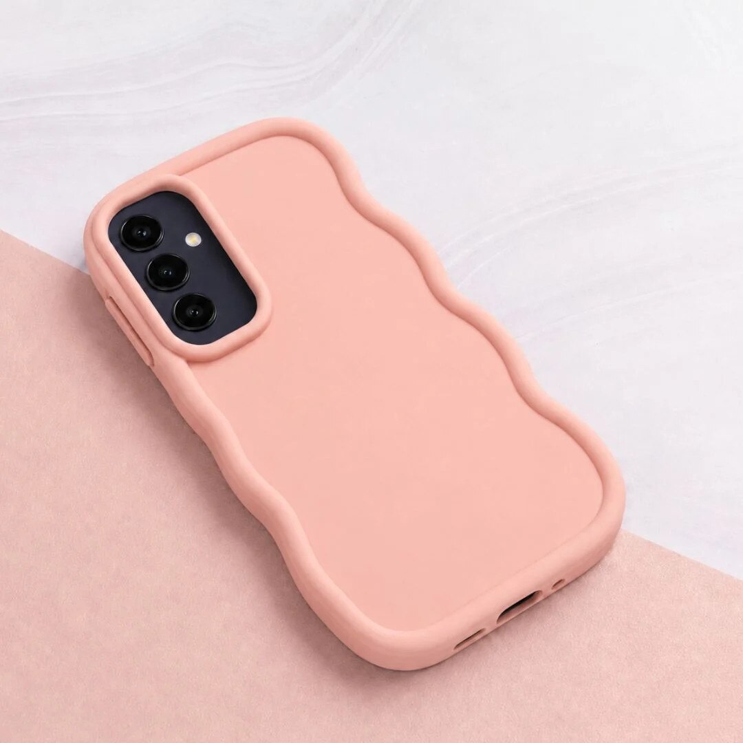 Husa pentru Samsung Galaxy A15, protectie Anti-Soc si design ondulat Candy - Roz Roz