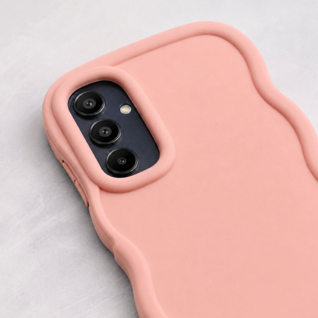Husa pentru Samsung Galaxy A15, protectie Anti-Soc si design ondulat Candy - Roz Roz