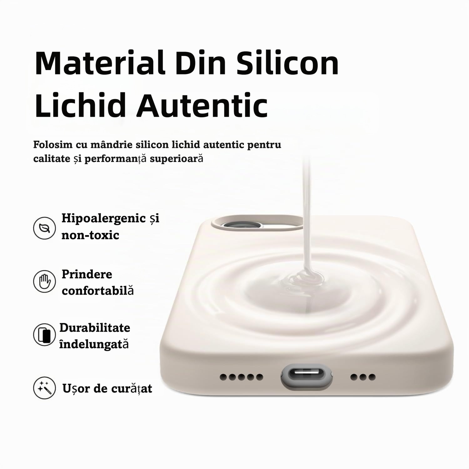 Husa Magnetica Compatibila cu iPhone 17e si iPhone 16e, MOGU, Soft Silicone Lichid Cu Interior Microfibra, Compatibila cu MagSafe, Incarcare Wireless, Rezistenta la Socuri, Buton de Control al Camerei din Silicon, Ultra Slim, Gri-maro