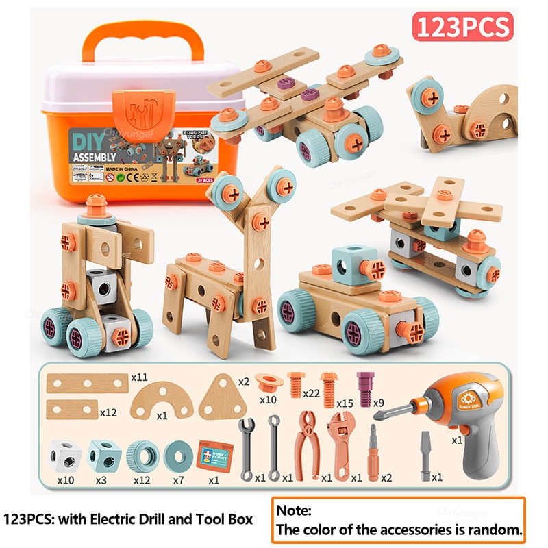 Unelte Simple Set De Unelte Pentru Copii – Kit DIY De Asamblare Cu Piulite, Jucarie ...