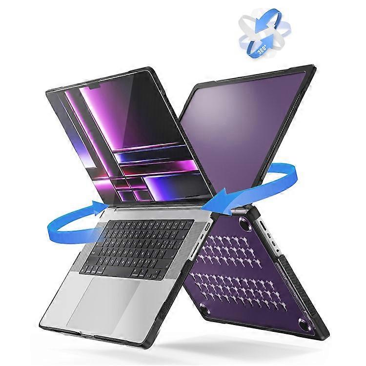 Husa laptop transparenta PC TPU 16 inch, protectie soc, gauri racire