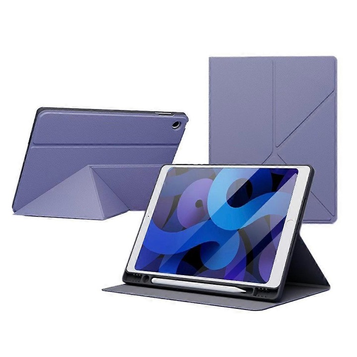 Husa tableta piele PU mov 10.2 inch cu suport si suport creion