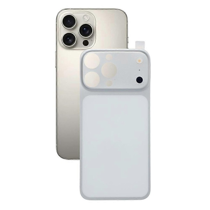 Folie protectie spate telefon, transformare 17 Pro Max, argintiu, 14 Pro Max, PMMA, subtire