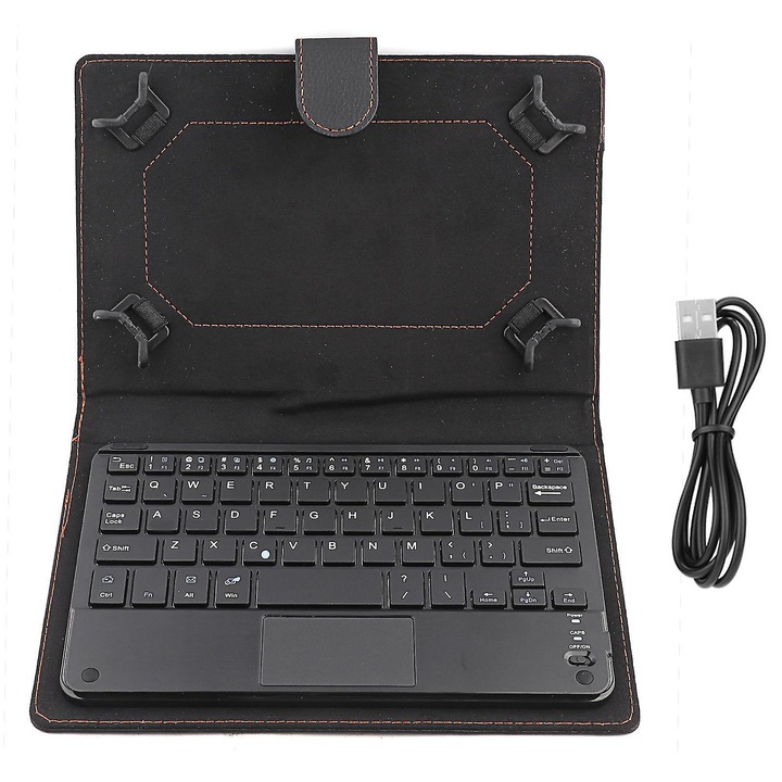 Tastatura Bluetooth cu touchpad si husa, negru, 26x16x3cm, pentru tablete 7-8 inch