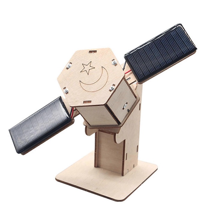 3D fa puzzle gyerekeknek DIY készlet, többszínű naprendszer műhold 20x15x10cm