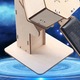 Puzzle 3D lemn copii kit DIY satelit solar multicolor 20x15x10cm