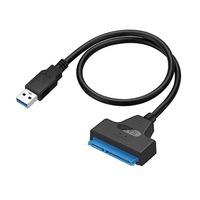 Cablu adaptor SATA la USB 3.0 pentru SSD si HDD 2.5 inch, transfer date 6 Gb/s, Plug & Play, 33.5 cm