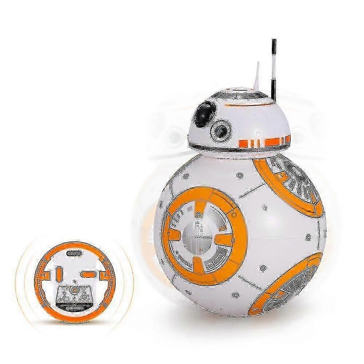 BB-8 Planet Boy robot játék, 2.4GHz távirányító, 360 fokos forgás, fény, 20.5x13cm