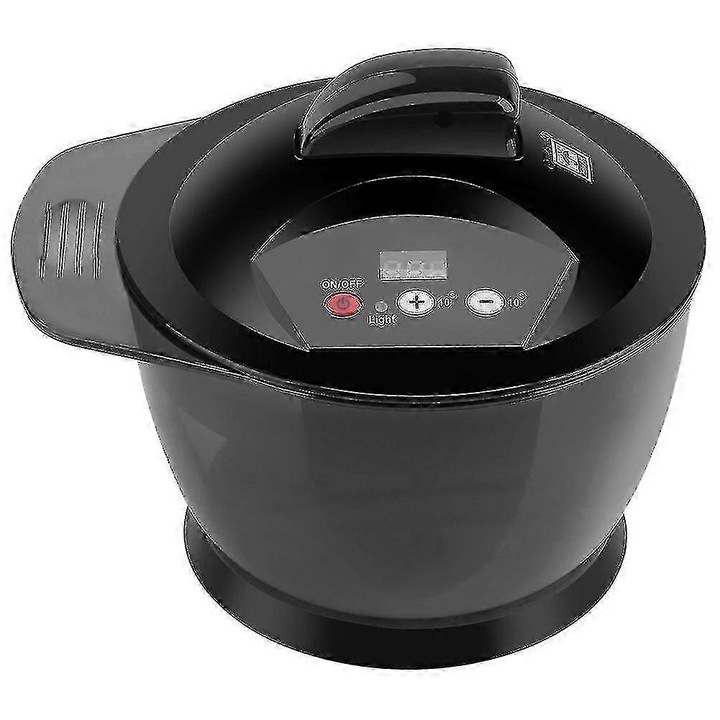 Bol pentru amestecat vopsea par electric, negru, 15.5x13x9cm, 320ml, set 2 buc