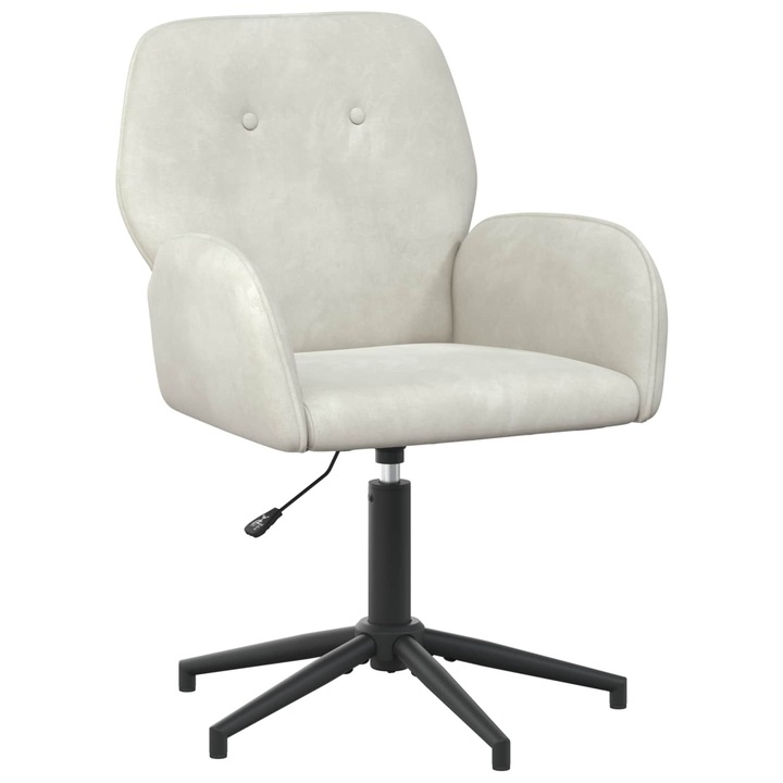 Завъртащ се офис стол 54 x 55 x 90 см vidaXL, Кремаво Кадифе
