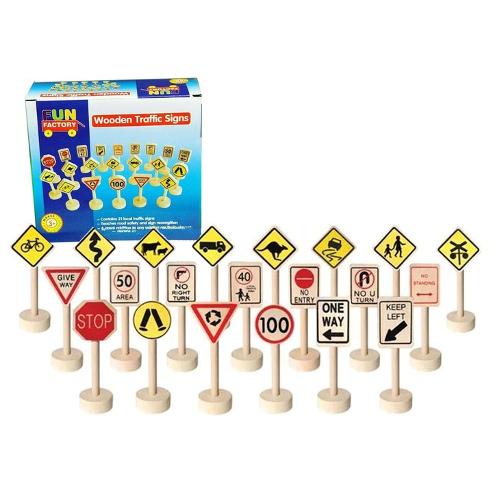 Set 21 piese Semne de circulatie Fun Factory