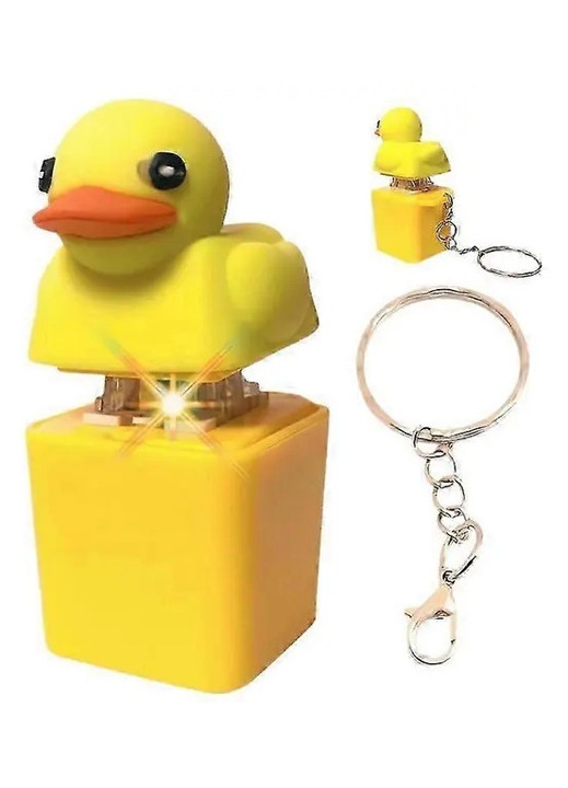 Sárga kacsa fidget játék kulcstartó stresszoldó 7x5cm