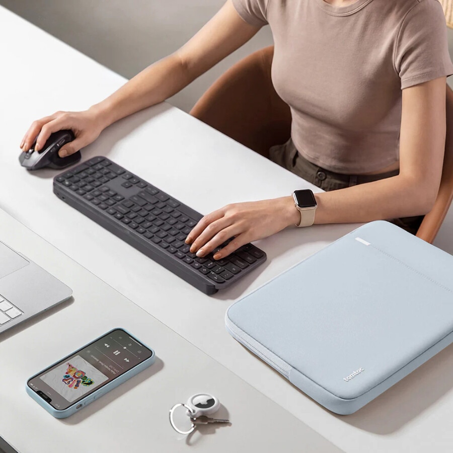 Husa Tomtoc Defender A13 compatibila cu Macbook Neo 13 inch 2026, Mist Blue