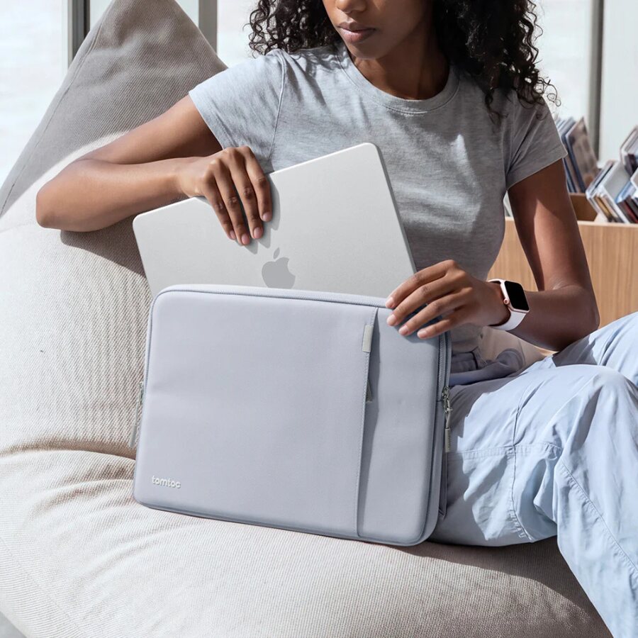 Husa Tomtoc Defender A13 compatibila cu Macbook Neo 13 inch 2026, Mist Blue