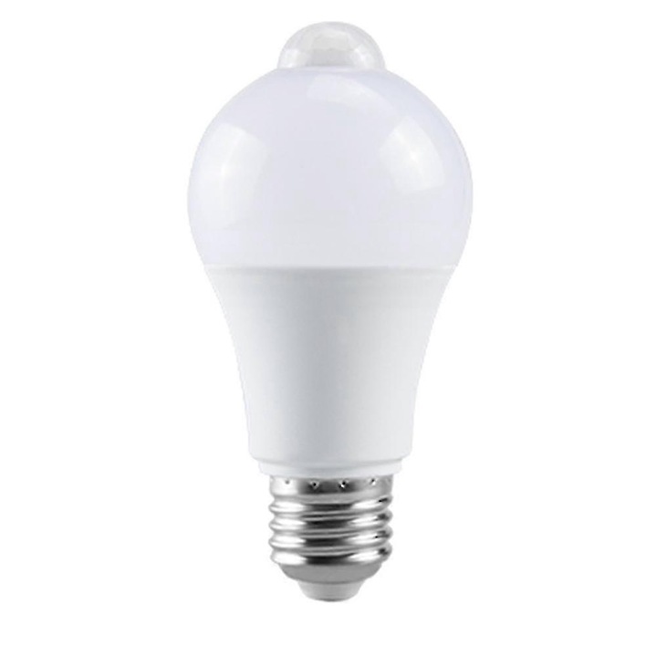 LED izzó mozgásérzékelővel, 12W, fehér, 11.5x6cm