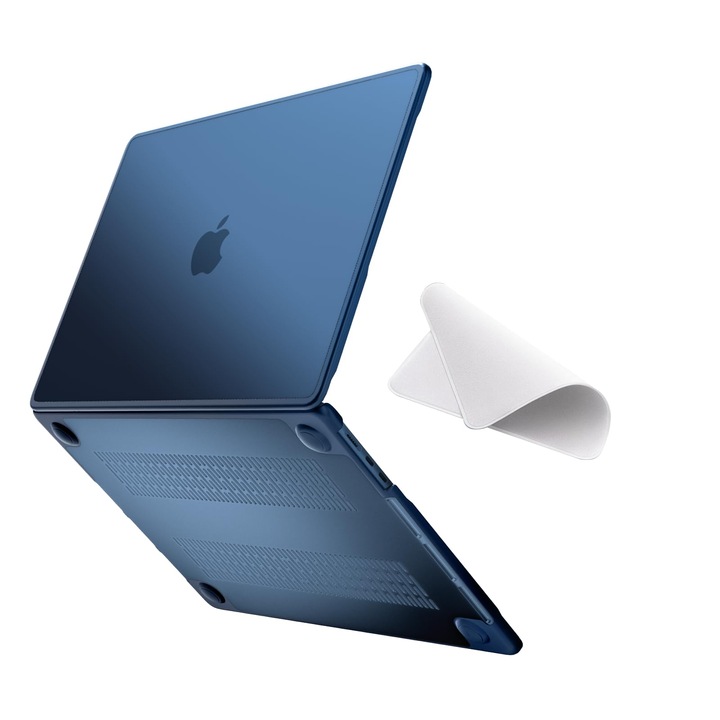 Husa Pentru MacBook Air 15 Inch M4 A3241 M3 A3114 M2 A2941, Anti-Soc, Plastic Mat Cu Ventilatie, Negru