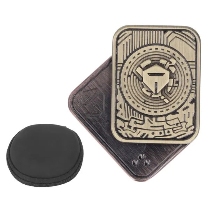 Mágneses fém antistressz fidget játék, 4.4x3.3x0.8cm, fekete