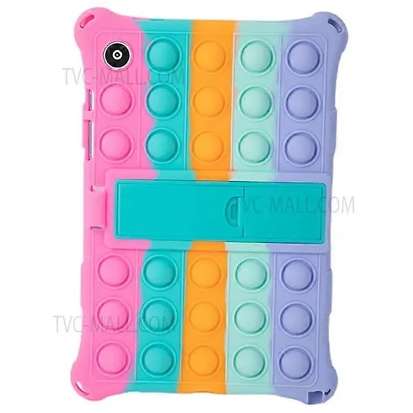 Husa tableta silicon roz cu suport si jucarie antistres 10.5inch