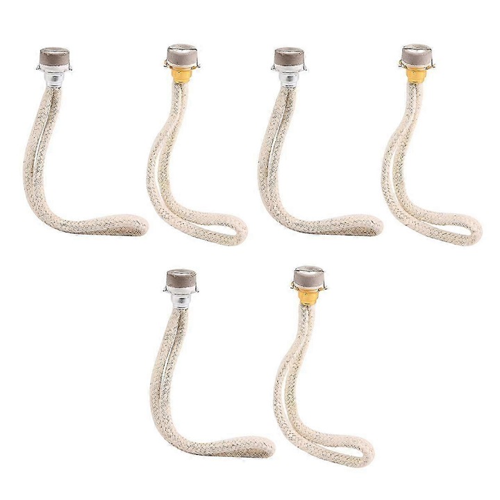 Set 6 fitiluri schimb, lampi catalitice, metal, ceramic, aurii si argintii, 18mm