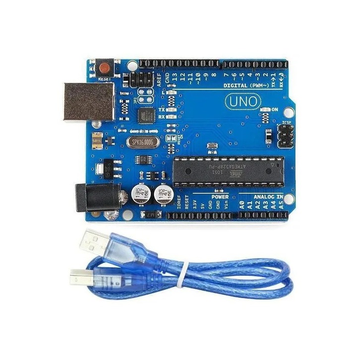 Платка DIP Arduino Uno R3 с USB кабел