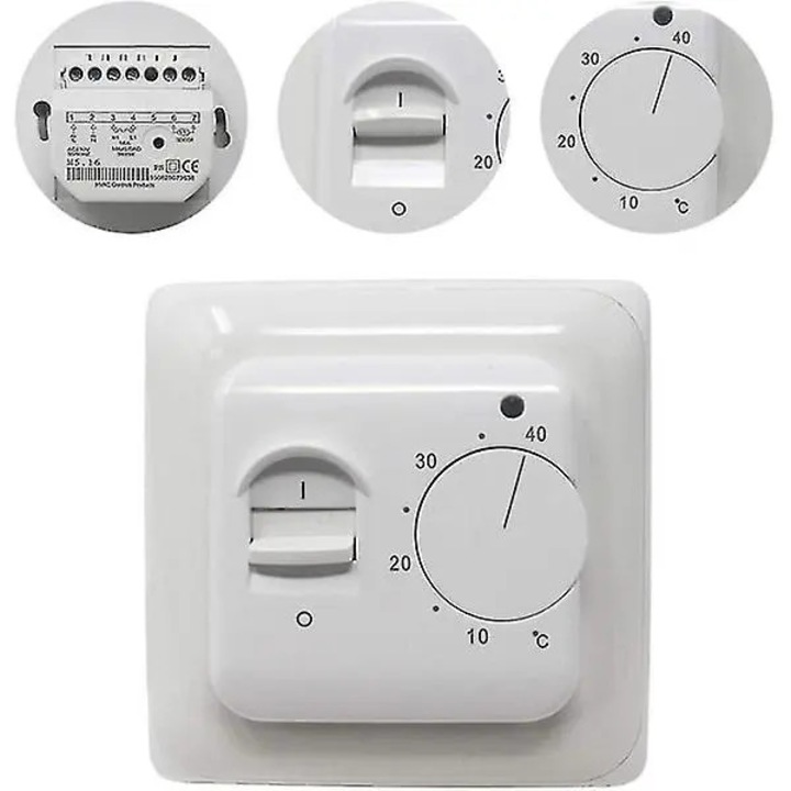 Mechanikus termosztát padlófűtéshez, 220V 16A, 3m érzékelő, fehér