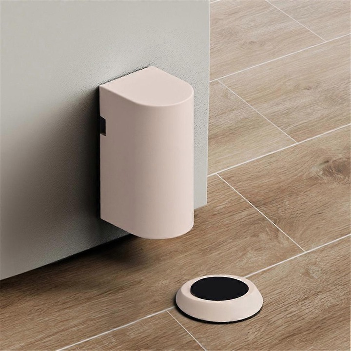 Opritor magnetic invizibil pentru usi, aliaj zinc, bej, 5x3cm