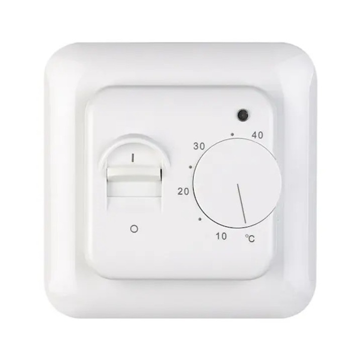 Kézi termosztát padlófűtéshez, 220V 16A, 3m érzékelő, fehér