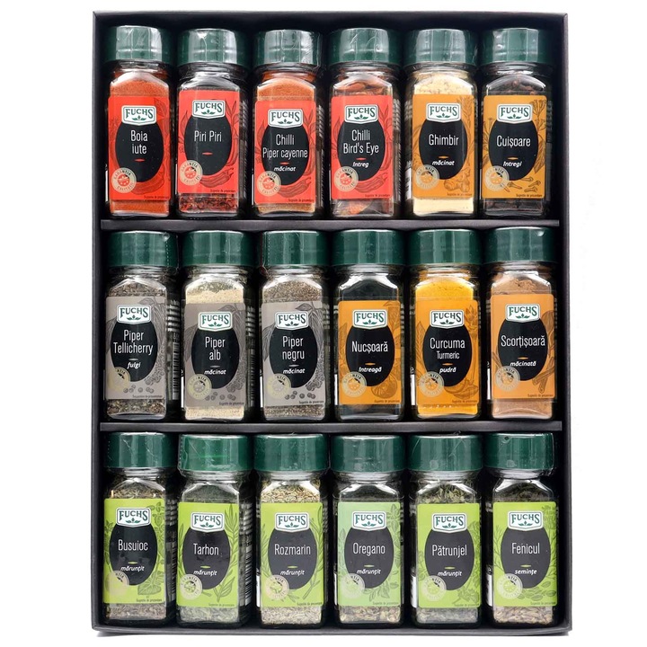 Set Condimente Premium Fuchs – 18 Condimente si Ierburi Aromatice
