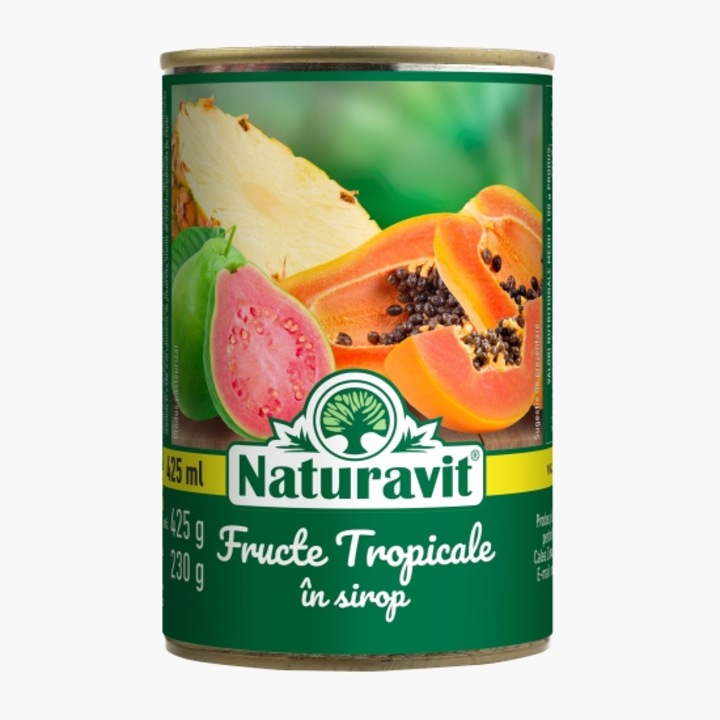 Naturavit trópusi gyümölcskoktél enyhén édesített szirupban 850g