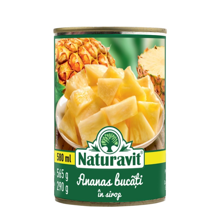 Ananász darabok szirupban Naturavit, 830 gr