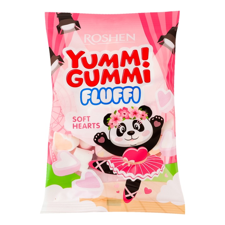 Jeleuri Marshmallow soft hearts, Roshen Yummi Gummi Fluffi 3x 65gr