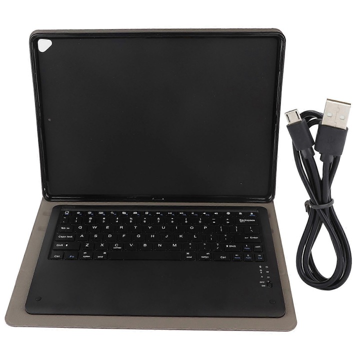 Tastatura Bluetooth cu husa detasabila, piele PU, negru, 12.9inch
