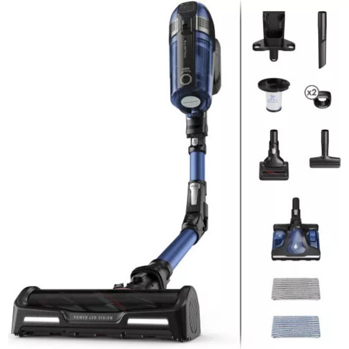 Aspirator vertical Rowenta X-Force Flex 12.60 Aqua RH98C0WO 320 W 0.9 l Autonomie 45 min Albastru Negru