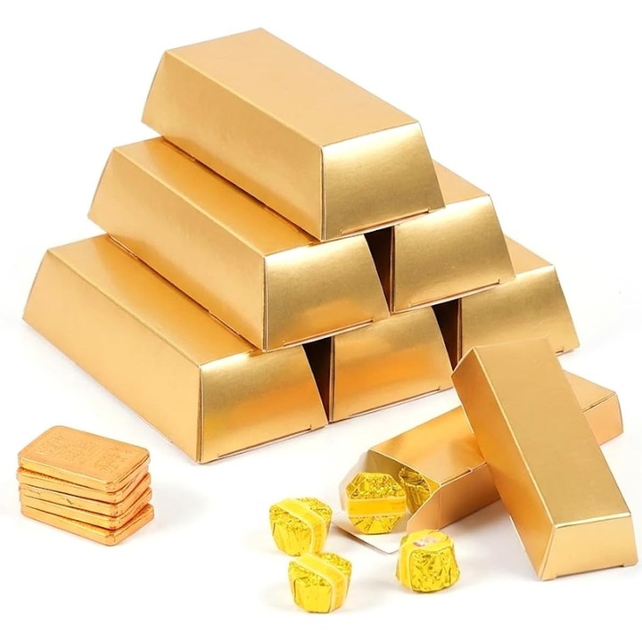 Set 8 cutii aurii pentru cadouri 14.5x5x3cm