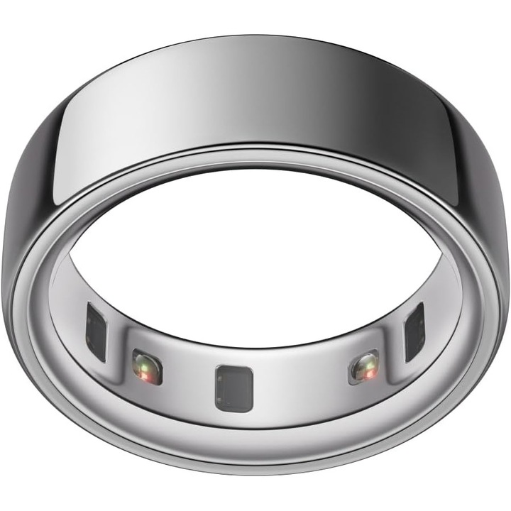 Oura Ring 4 Ezüst Okosgyűrű Alvás- és Egészségfigyeléshez, 12-es Méret, Prémium Titán, Fitnesz Követő, Pulzusmérő, Akár 8 Napos Üzemidő