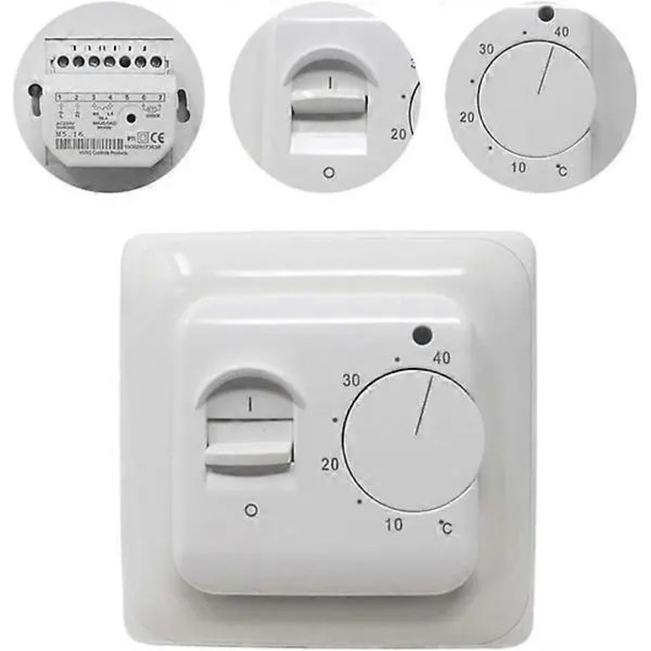 Kézi termosztát padlófűtéshez, 220V 16A, 3m érzékelő, fehér