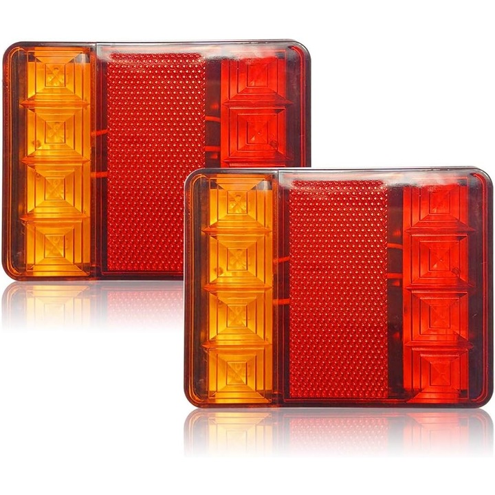 2 бр. водоустойчиви 8 LED задни светлини червено жълто DC 12V за камион ремарке лодка авто стайлинг предупреждение