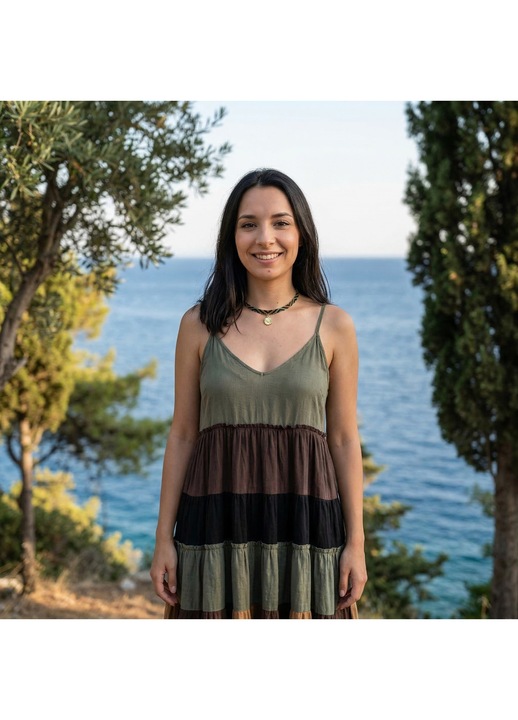 Miyuki gyöngyös choker nyaklánc, Ezera, margaréta medál, aranyozott ezüst zár, üveg