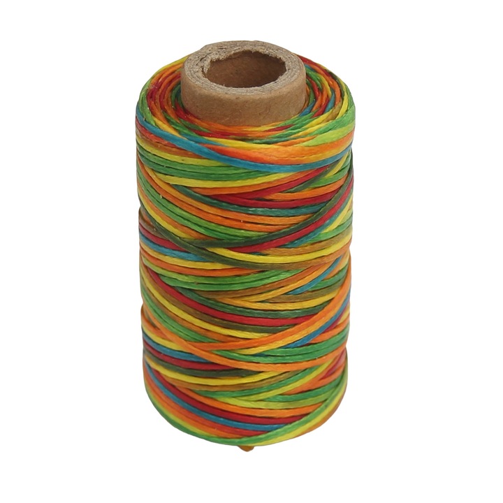 Varrócérna bőrre, viaszolt, poliészter, 50m, 1 mm, Multi Color, NO30 Outyman