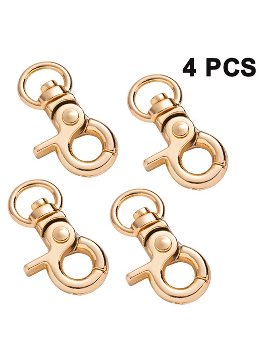 4 db forgatható, horganyzott karabiner, 360 fokban ellenálló, 5x3 cm
