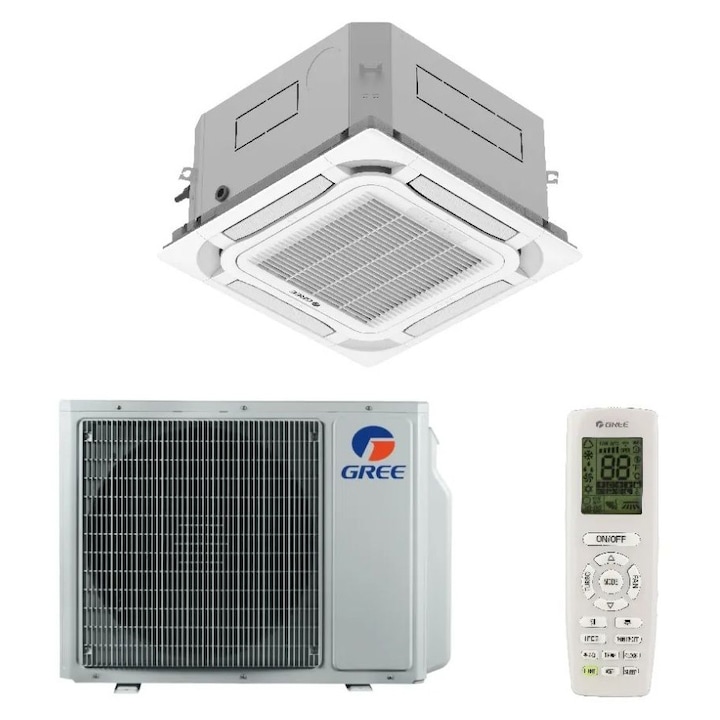Aparat de aer conditionat tip caseta de tavan Gree R32 U-Match VI GUD100W1/NhA-S-GUD100T1/A-S/TF06 Inverter 24000 BTU, flux de aer 360°, pompa de condens incorporata