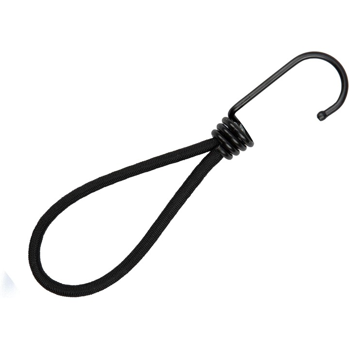 25 db gumis feszítőgumi készlet fekete kampóval, 130 mm, ponyvákhoz