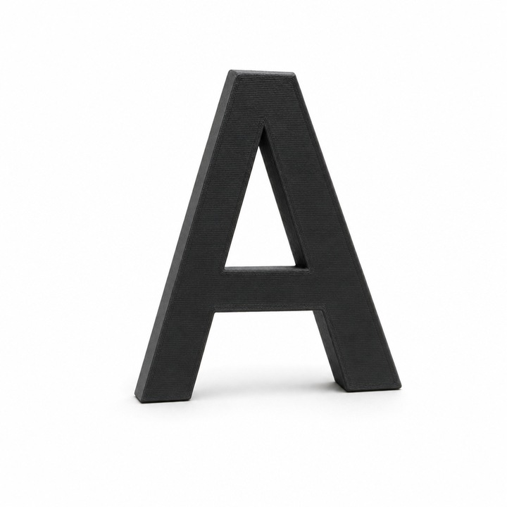 Litera A V-SLOT 3D negru 10x0.5cm decorativa