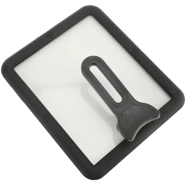 Hőálló üvegfedő 15x18cm Tamagoyaki serpenyőhöz, szilikon széllel, átlátszó