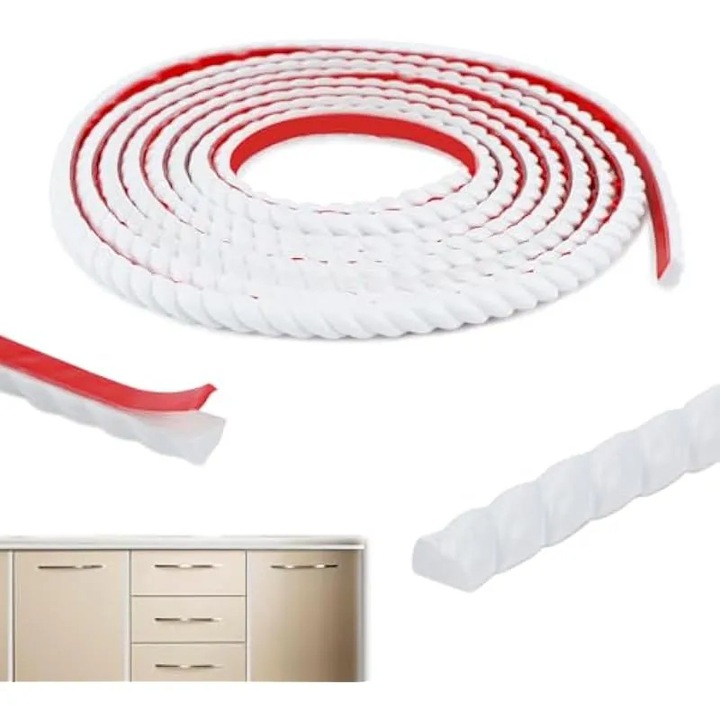 Öntapadós díszlécek, 3D európai design, fehér, 300x15mm