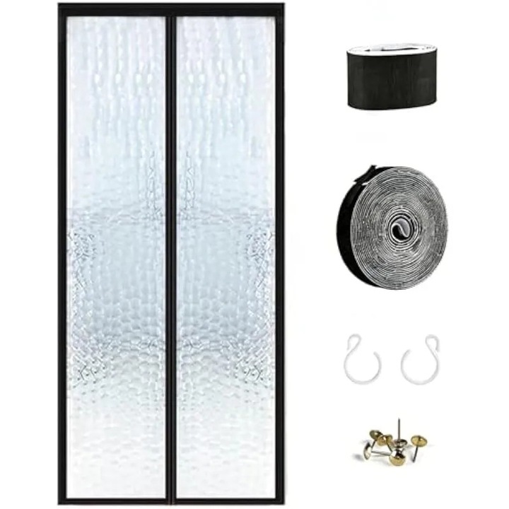 Perdea termica magnetica, transparenta, 100x210cm, rezistenta la apa si temperaturi, pentru usa