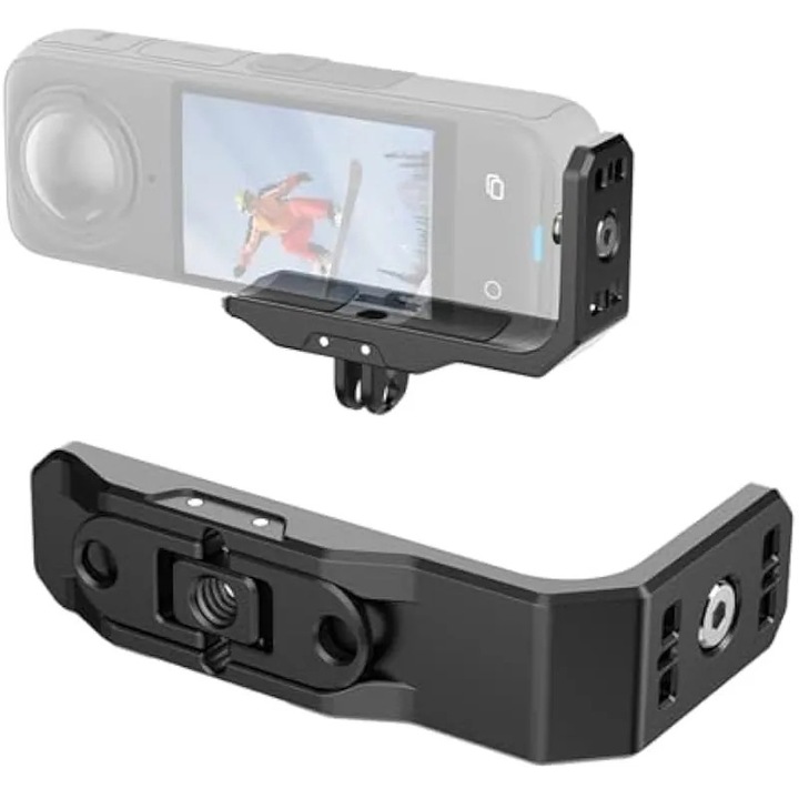 Алуминиева стойка за закрепване за Insta360 X4, сгъваема, 90 градуса, черна