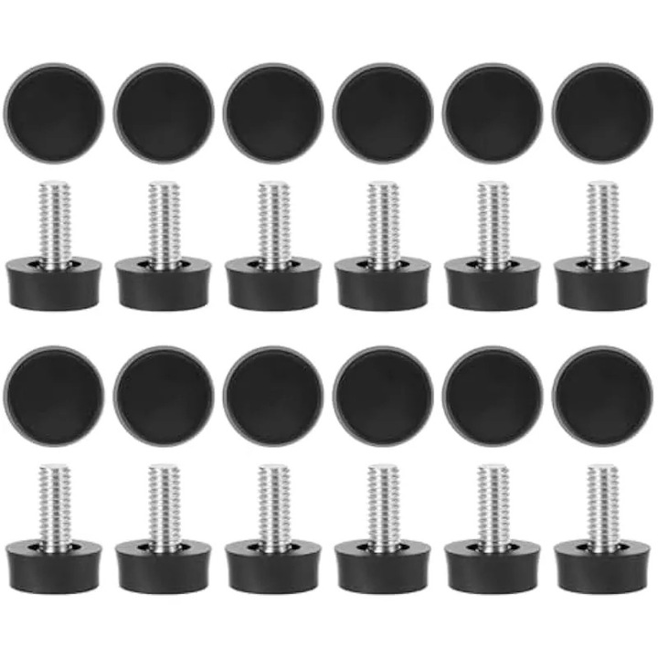 Picioare reglabile mobila, set 24 buc, metal-plastic, M6x10mm, 15x6mm